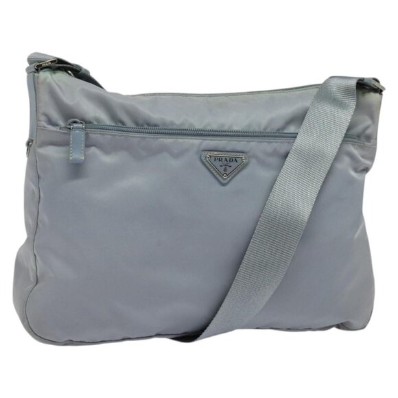 PRADA Shoulder Bag Nylon Light Blue Silver Auth BA4705 - Picture 1 of 16